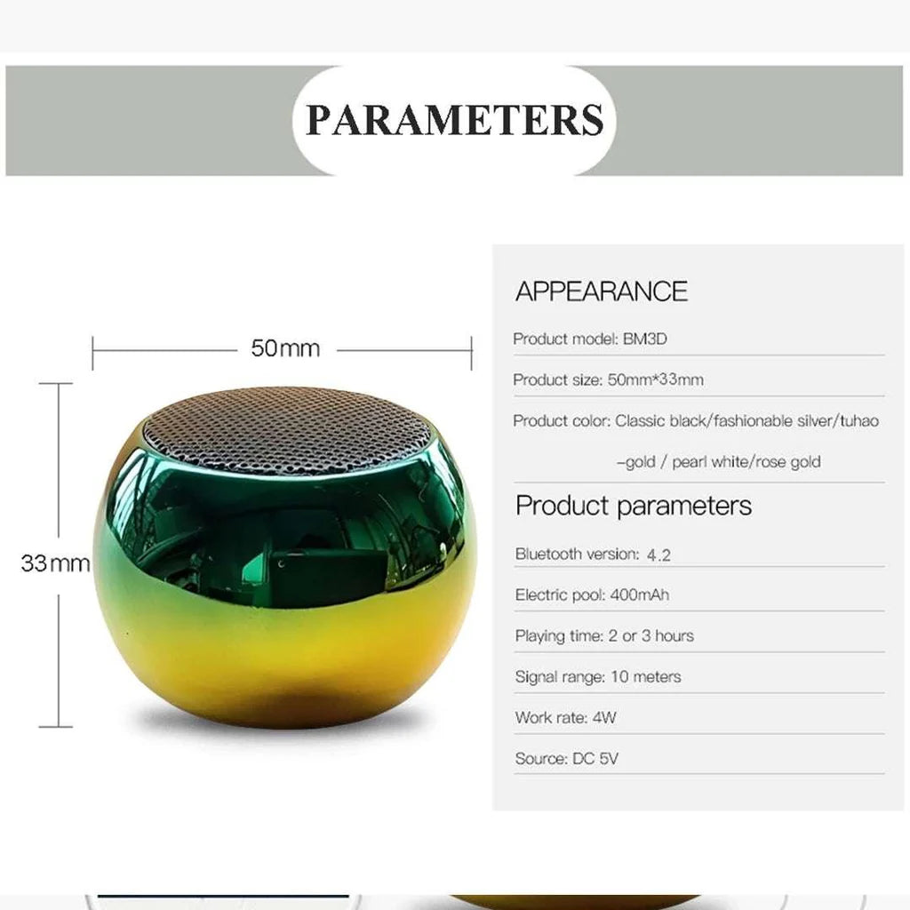 Mini Bluetooth Speaker – 360° Crystal Clear Sound & Deep Bass