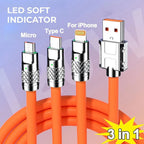 120W Super Fast Charging 3-in-1 USB Cable