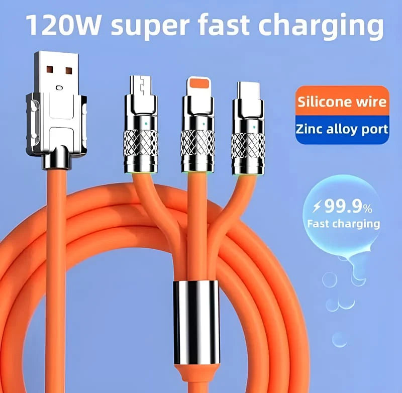 120W Super Fast Charging 3-in-1 USB Cable