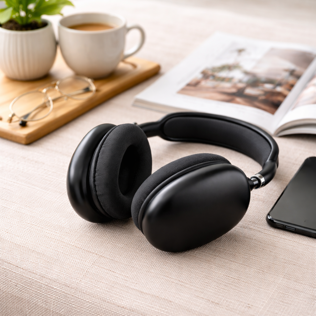 Black Wireless Over-Ear Headphones